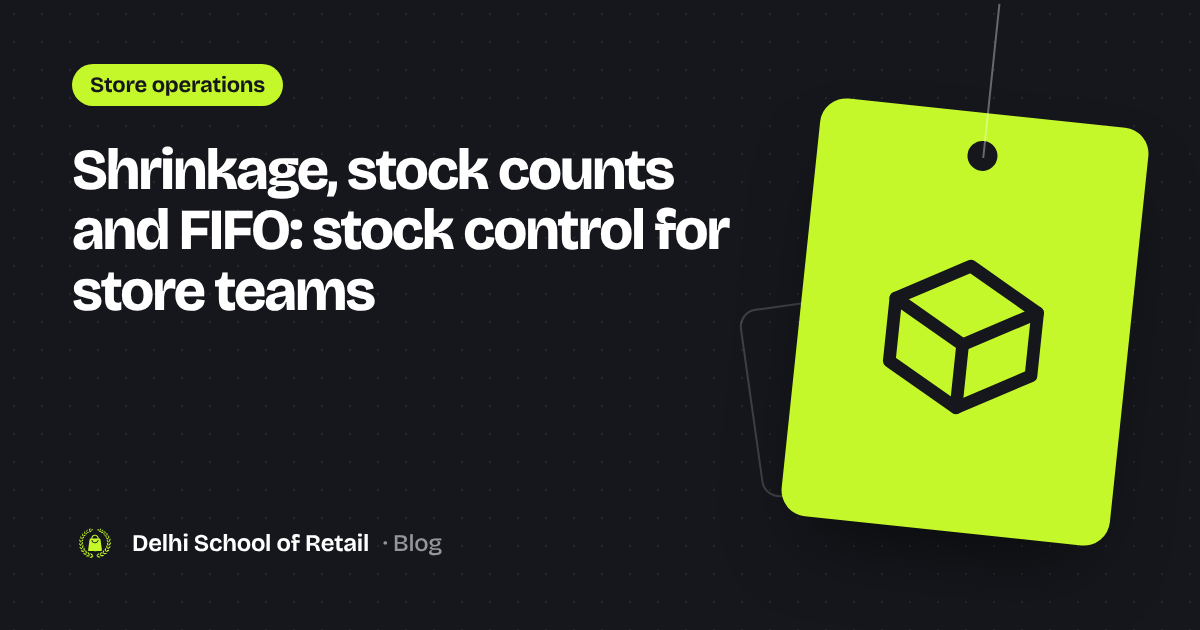 Illustration of a stock box on a lime price tag, for inventory and stock control